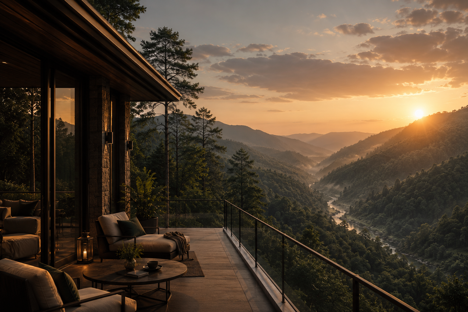 Peaceful mountain landscape at Corbett Height